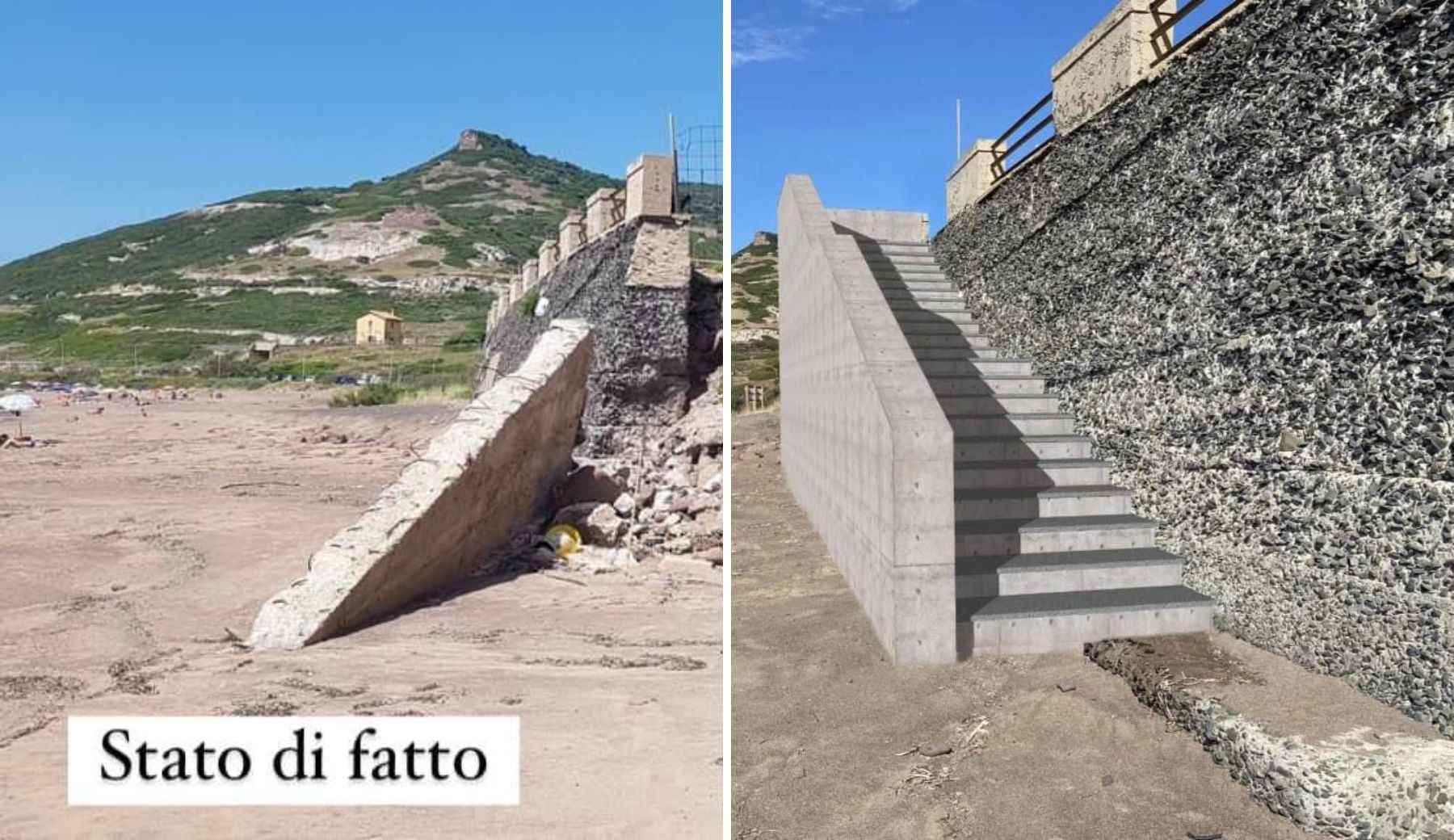 Una nuova scala d'accesso alla spiaggia di Turas a Bosa, il progetto