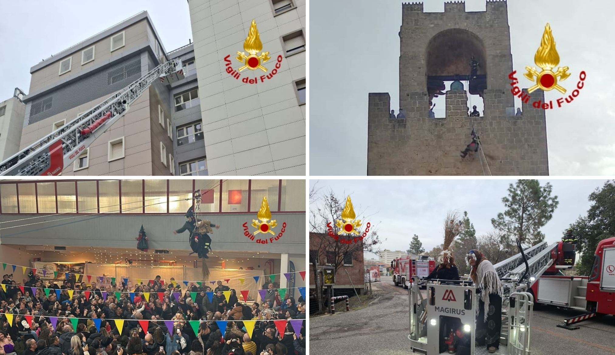 Oristano, l'Epifania porta un sorriso ai bimbi grazie ai vigili del fuoco