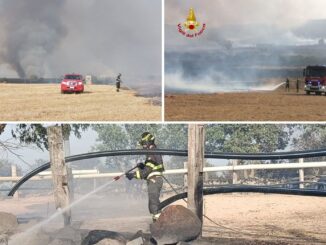 Incendio a Noragugume, arrivano i rinforzi da Oristano